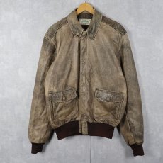 画像1: 80〜90's L.L.Bean USA製 "A-2 TYPE" レザーフライトジャケット (1)