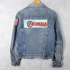画像1: 60〜70's LEVI'S 70505 BIGE "HONDA" パッチ付き デニムジャケット SIZE40 (1)