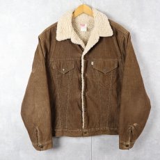 画像1: 70's Levi's USA製 70605-1529 コーデュロイボアジャケット BROWN L (1)