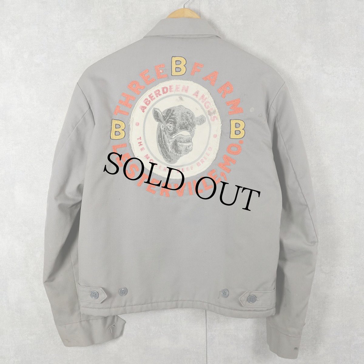 画像1: 70's Sears "THREE FARM LESTERVILLE" チェーン刺繍 キルティングライナー ジャケット (1)