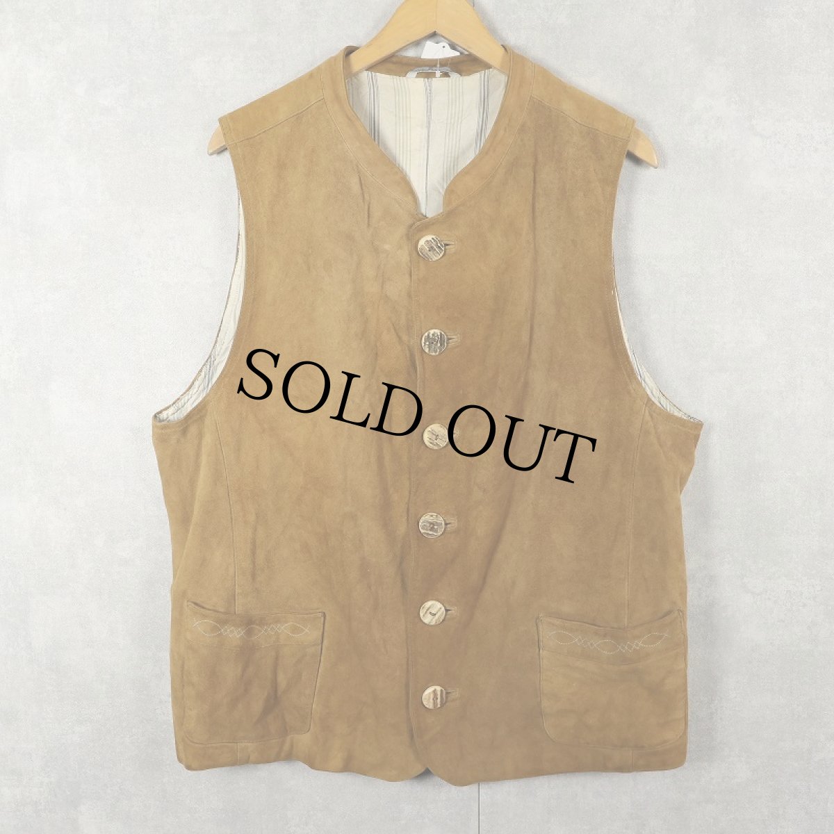 画像1: LODENFREY スエードレザーベスト SIZE54 (1)