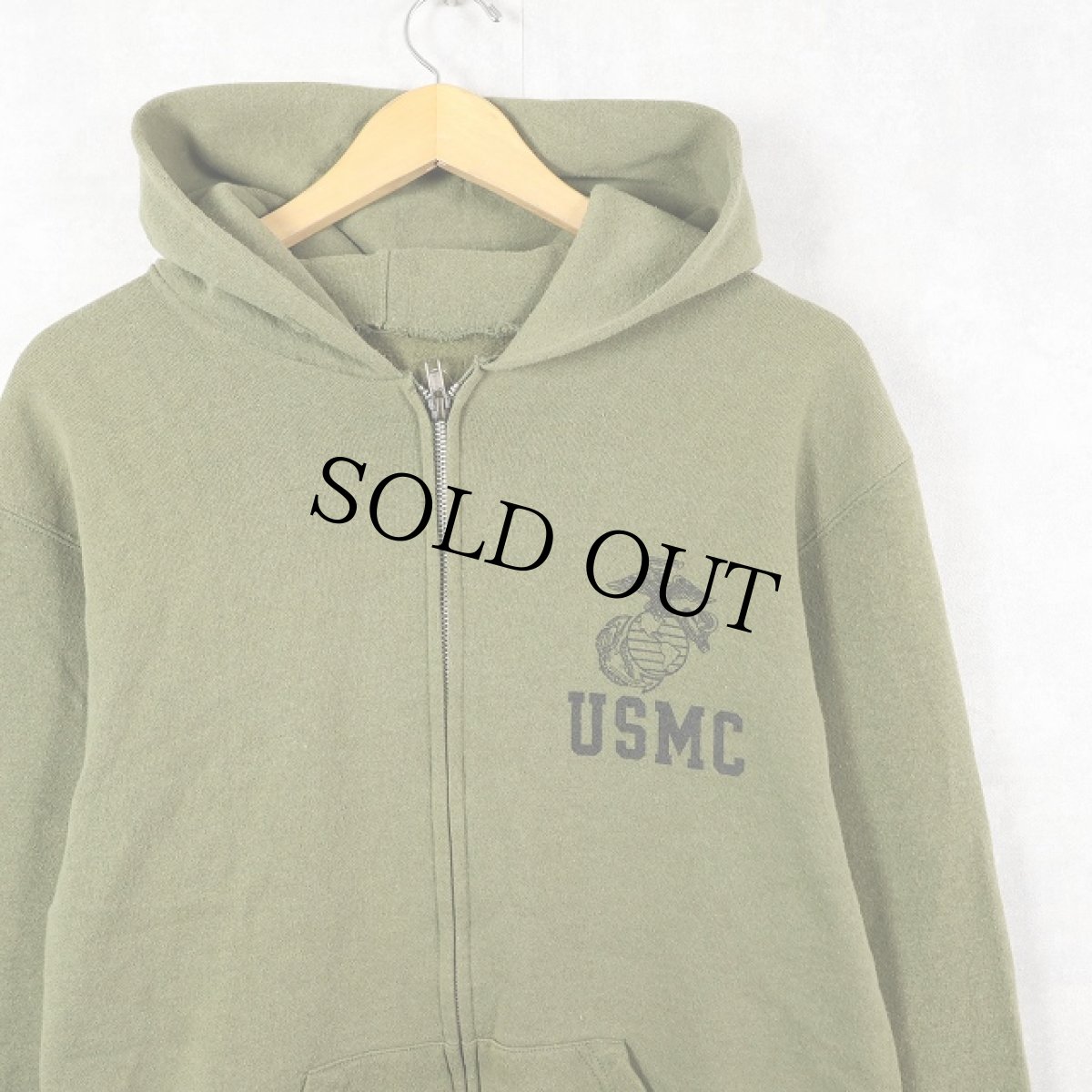 画像1: 90's USMC プリント スウェットジップパーカー (1)