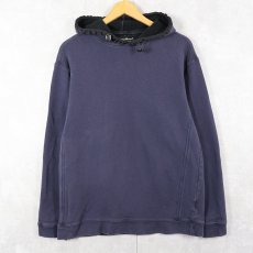 画像1: Eddie Bauer 無地スウェットフーディー NAVY S (1)