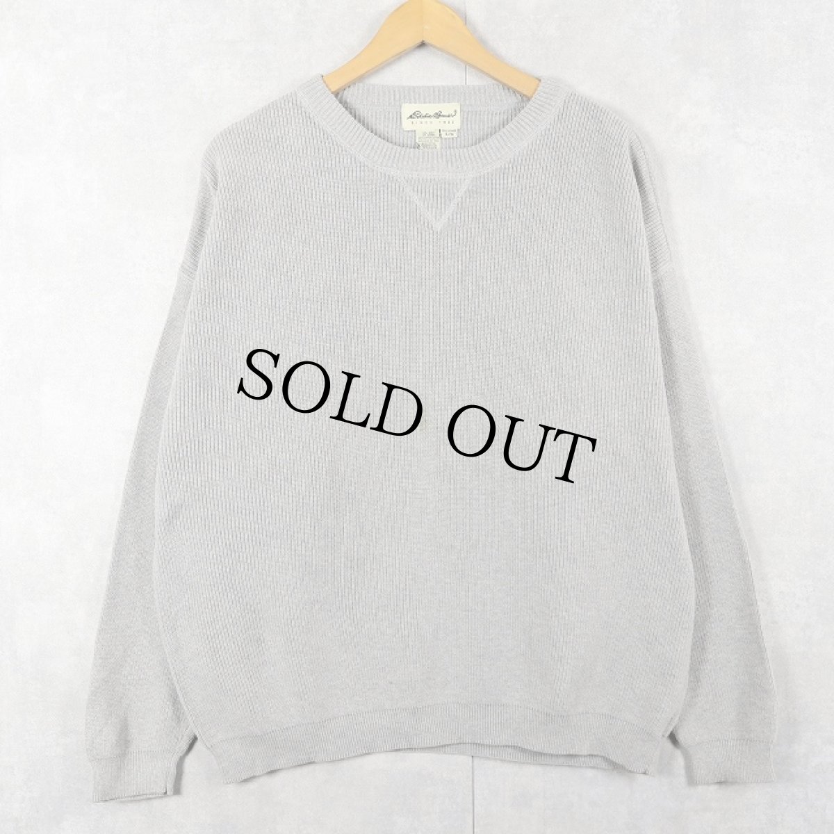 画像1: Eddie Bauer 前V コットンニットセーター L (1)