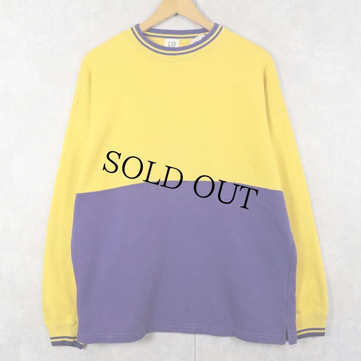 画像1: 90's GAP 2トーンスウェット S (1)