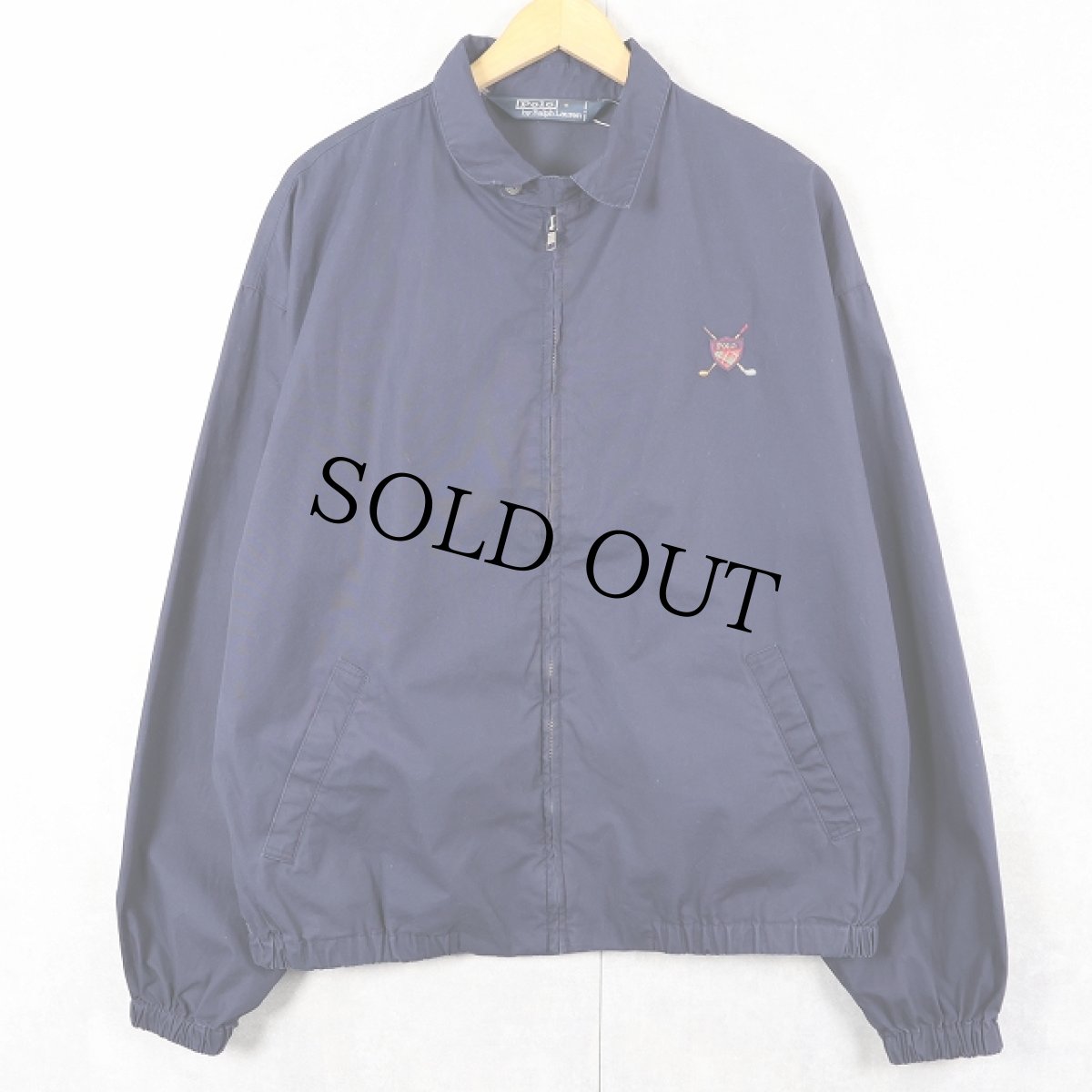 画像1: POLO Ralph Lauren ワッペン付き コットンスイングトップ NAVY XL (1)