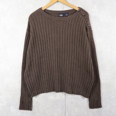画像1: Dockers ショルダーボタン コットンニットセーター L (1)