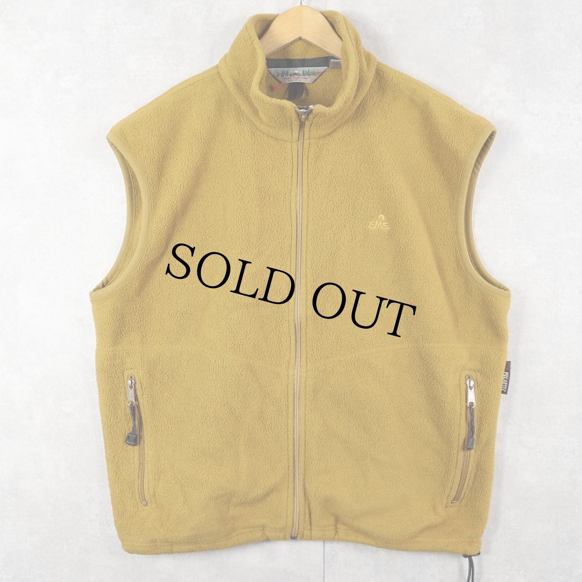 画像1: 90's EMS "POLARTEC" ロゴ刺繡 フリースベスト L (1)