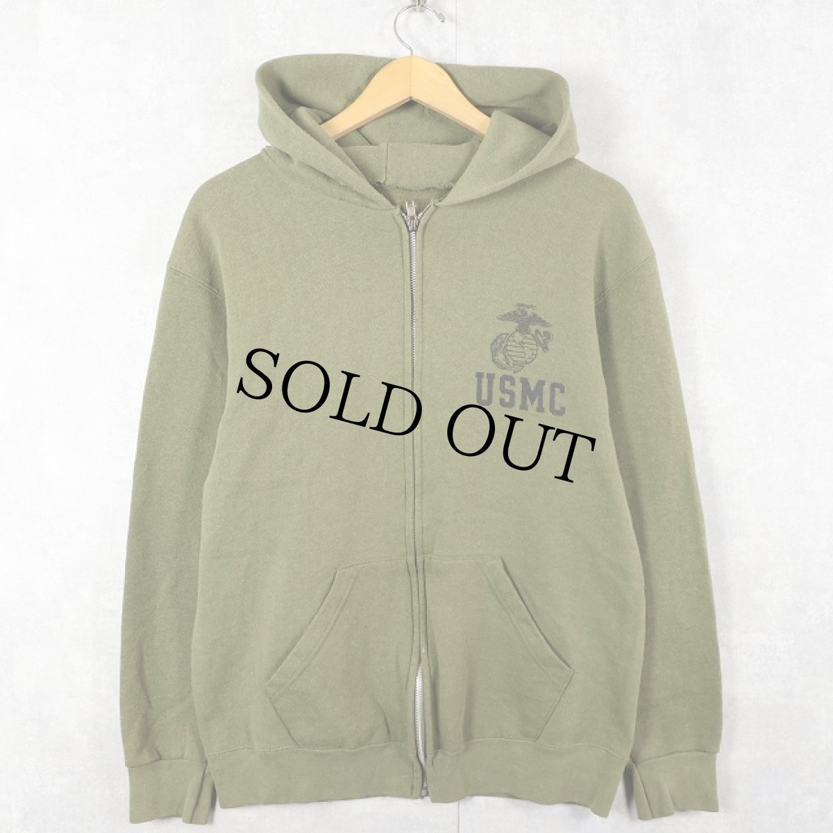 画像2: 90's USMC プリント スウェットジップパーカー (2)