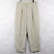 画像3: 60's カスリ柄 2タック ウールスラックス W31 (3)