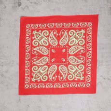 画像1: 40〜50's ペイズリー柄 バンダナ (1)