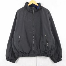 画像1: 90's Eddie Bauer 裏フリース ナイロンジップジャケット BLACK XL (1)
