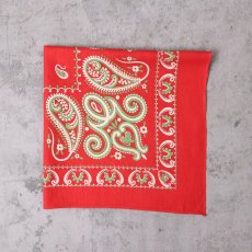 画像2: 40〜50's ペイズリー柄 バンダナ (2)