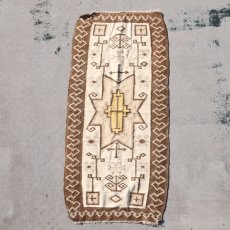 画像1: VINTAGE 民族 手織りラグ (1)