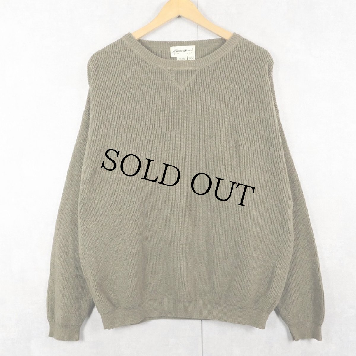 画像1: 90's Eddie Bauer 前V コットンニットセーター M (1)