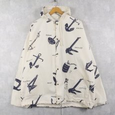 画像1: 90's MICHIGAN RAG CO. USA製 総柄 コットンポリ プリントパーカー L/XL (1)