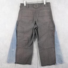 画像2: NOBLE OUTFITTERS パッチワーク デザインデニムパンツ W32 (2)
