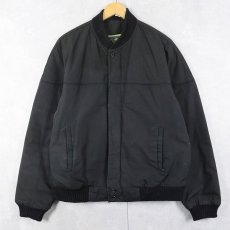 画像1: 80's HILL & ARCHER キルティングライナー 中綿入り ダービージャケット BLACK L (1)