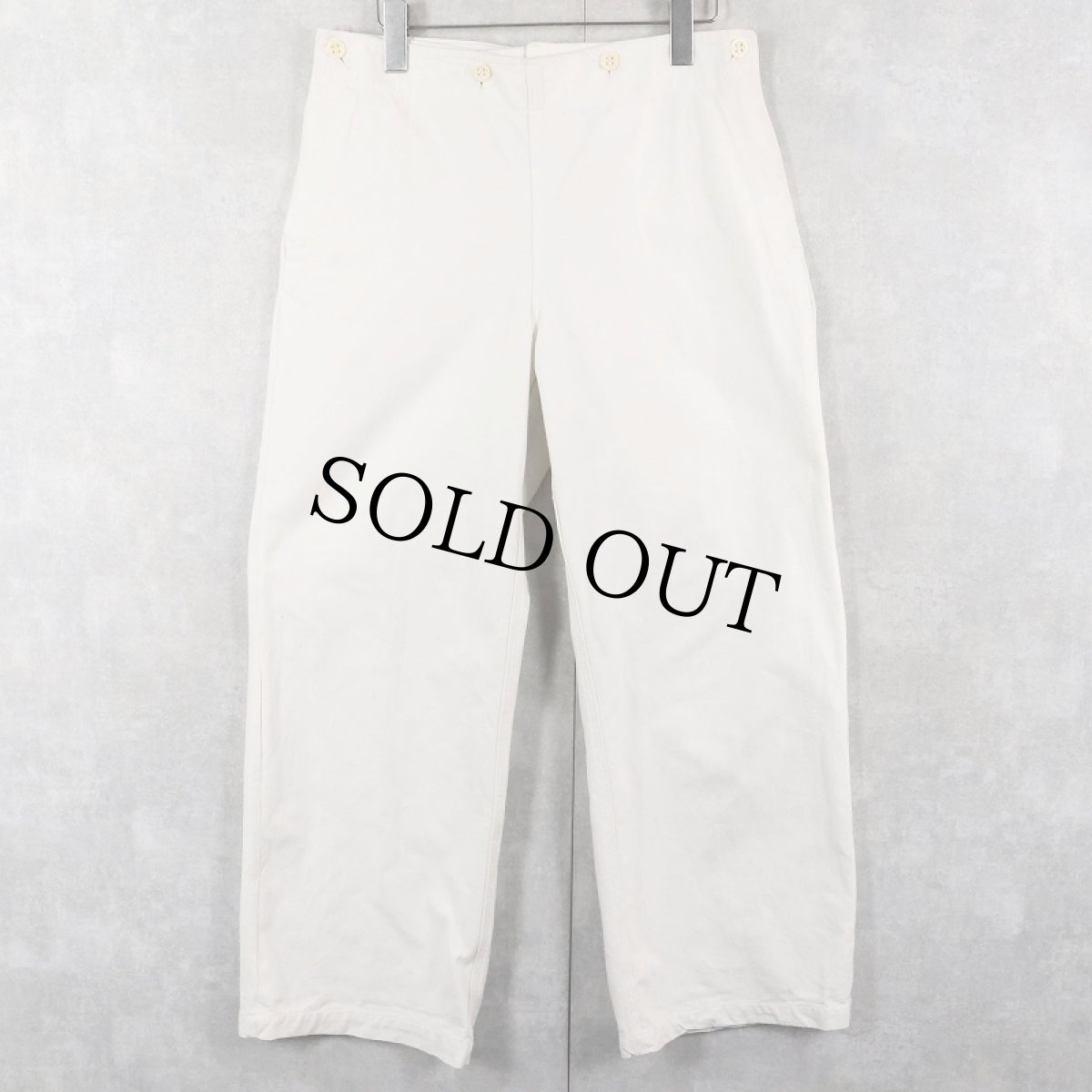 画像1: 60〜70's FRENCH MILITARY コットンセーラーパンツ W31 (1)