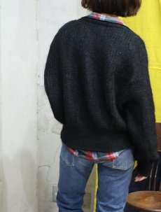画像3: 90's St.Michael UK製 モヘア×アクリル シャギーニットカーディガン BLACK SIZE40-42 (3)