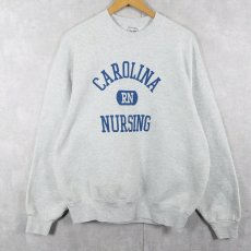 画像1: 90's FRUIT OF THE LOOM USA製 "CAROLINA NURSING" プリントスウェット XL (1)