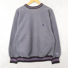 画像1: 90's Champion REVERSE WEAVE USA製 目付き リブボーダースウェット XL (1)
