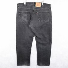 画像2: 90's Levi's 501 USA製 "サルファブラック" ブラックデニムパンツ W42 (2)