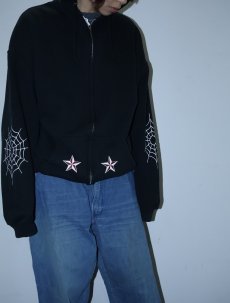 画像2: PAINLESS STEEL タトゥー&ボディピアスショップ プリントスウェットジップパーカー BLACK XL (2)