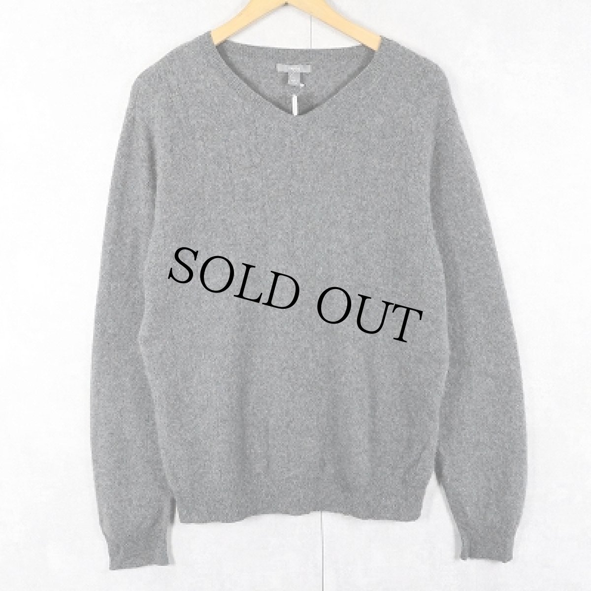 画像1: Apt.9 Vネック カシミアニットセーター GRAY L (1)