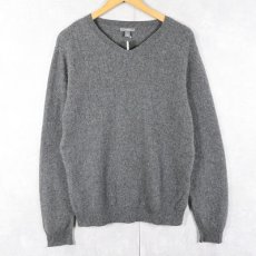 画像1: Apt.9 Vネック カシミアニットセーター GRAY L (1)