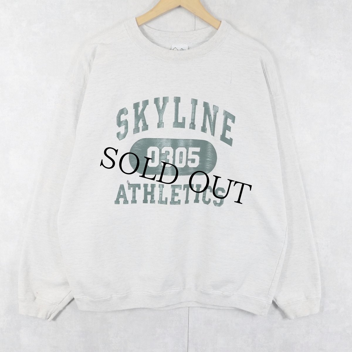 画像1: 90's The Cotton Exchange USA製 "SKYLINE ATHLETICS" プリントスウェット L (1)