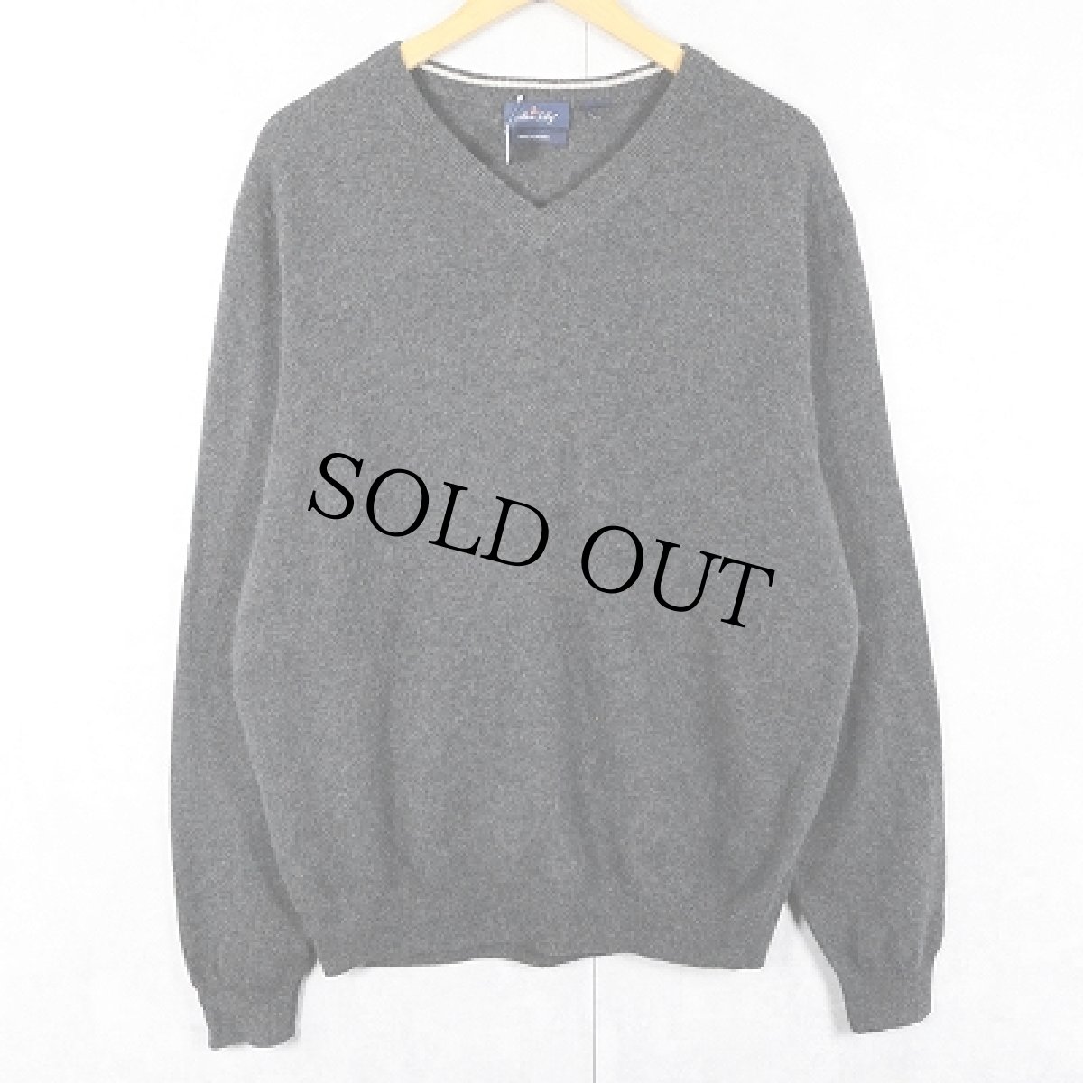 画像1: Allen Solly Vネック カシミアニットセーター CHARCOALGRAY (1)