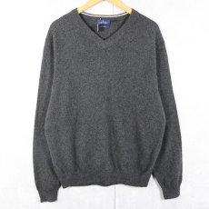 画像1: Allen Solly Vネック カシミアニットセーター CHARCOALGRAY (1)