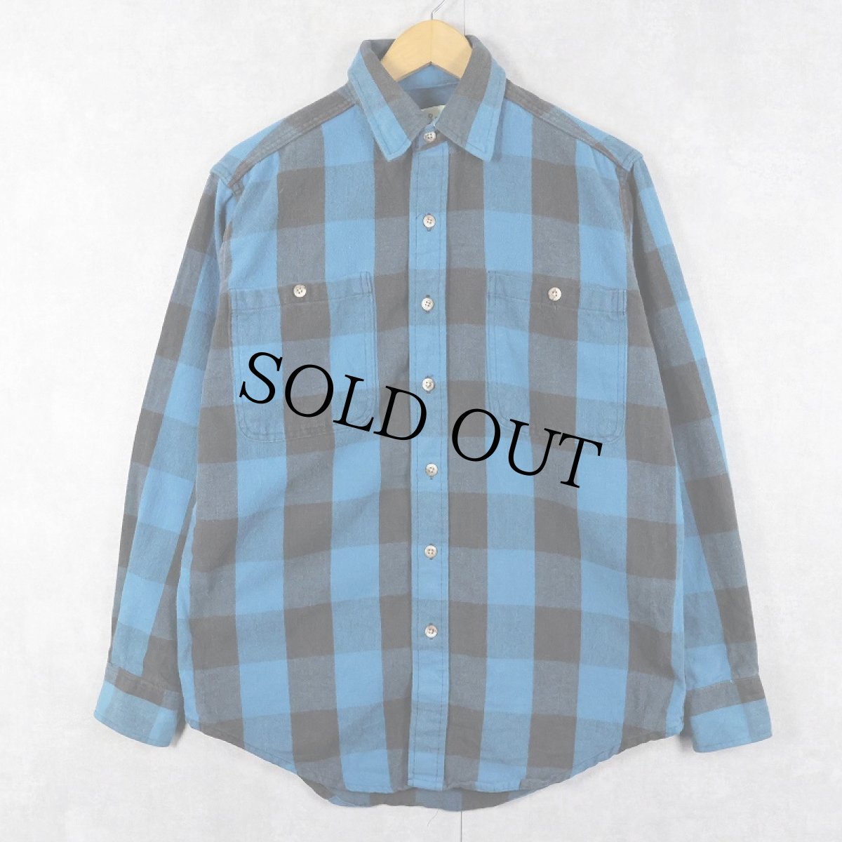 画像1: 90's ST JOHN'S BAY バッファローチェック柄 ヘビーネルシャツ M (1)