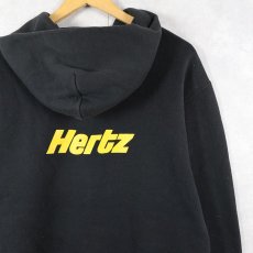 画像1: 80's RUSSELL ATHLETIC USA製 "Hertz" プリントスウェットジップパーカー BLACK L (1)