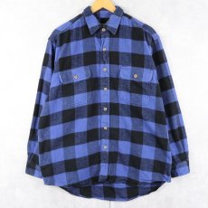 画像1: 90〜2000's FIELD&STREAM バッファローチェック柄 ヘビーネルシャツ L (1)