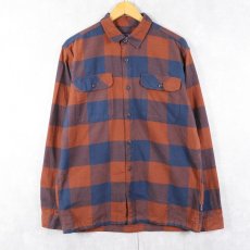 画像1: 2021AW Patagonia ブロックチェック柄 フィヨルド フランネルシャツ M (1)