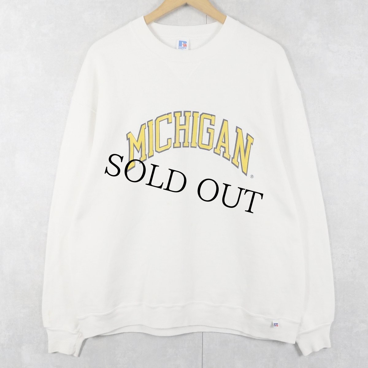 画像1: 80's RUSSELL ATHLETIC USA製 "MICHIGAN" プリントスウェット XL (1)
