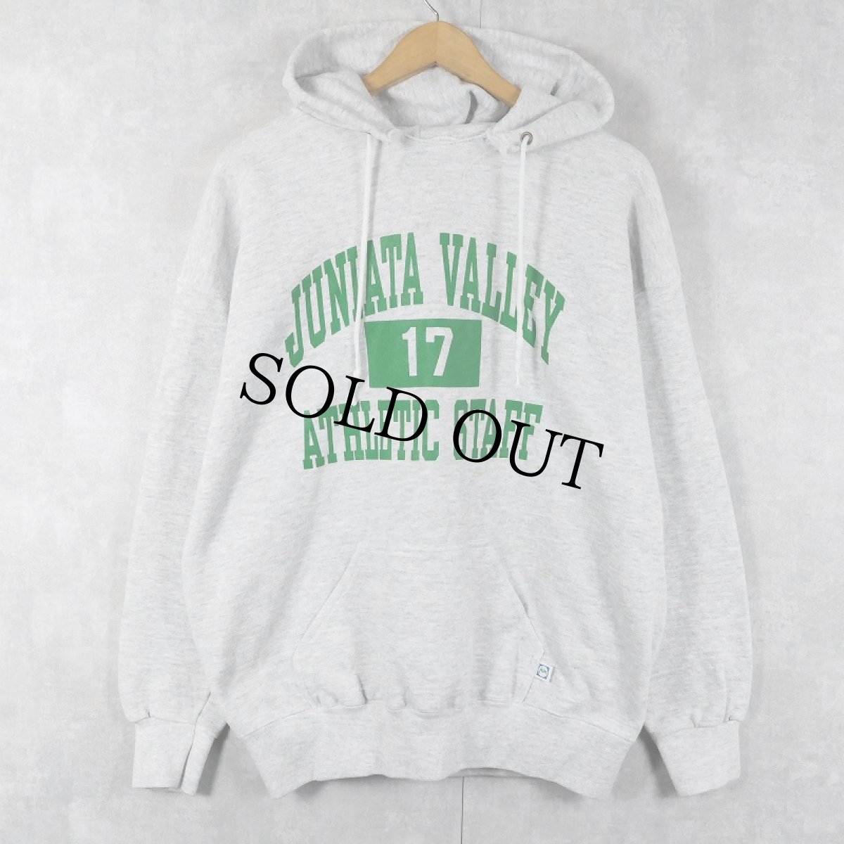 画像1: 90's DISCUS USA製 "JUNIATA VALLEY ATHLETIC STAFF" プリントスウェットフーディー (1)