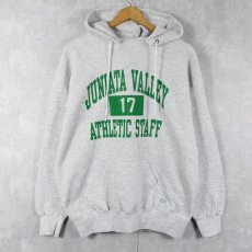 画像1: 90's DISCUS USA製 "JUNIATA VALLEY ATHLETIC STAFF" プリントスウェットフーディー (1)