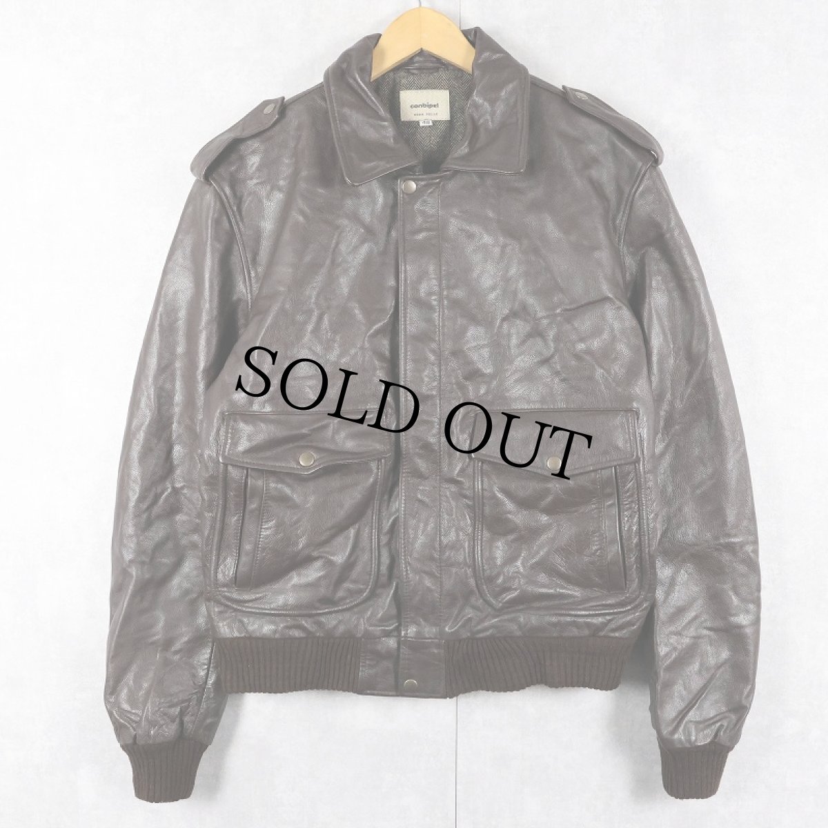 画像1: conbipel "A-2 TYPE" レザーフライトジャケット BROWN SIZE48 (1)