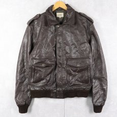 画像1: conbipel "A-2 TYPE" レザーフライトジャケット BROWN SIZE48 (1)