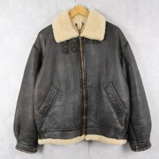画像1: THE PILOT "B-3 TYPE" ムートンフライトジャケット BROWN M (1)