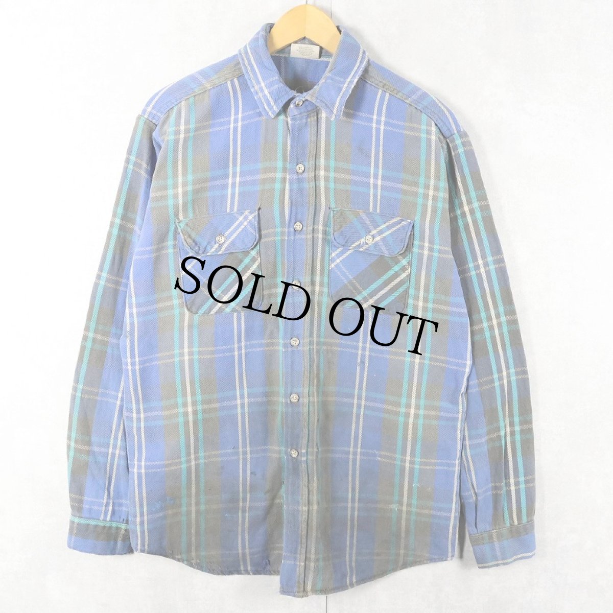 画像1: 90's FIVE BROTHER チェック柄 ヘビーネルシャツ L (1)