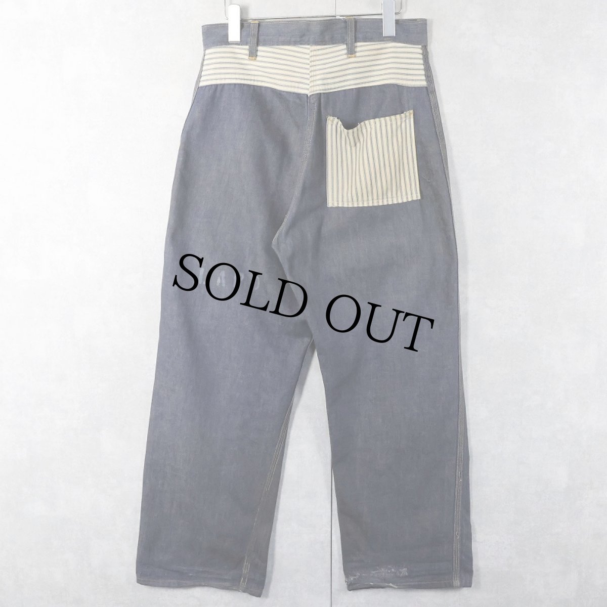 画像2: 50's クレイジーパターン バットダイ デニムプリズナーパンツ W31 (2)