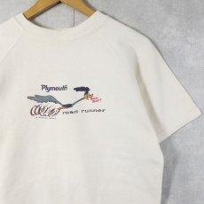 画像1: 60's LOONEY TUNES Road Runner × Plymouth キャラクタープリント 半袖ラグランスウェット (1)