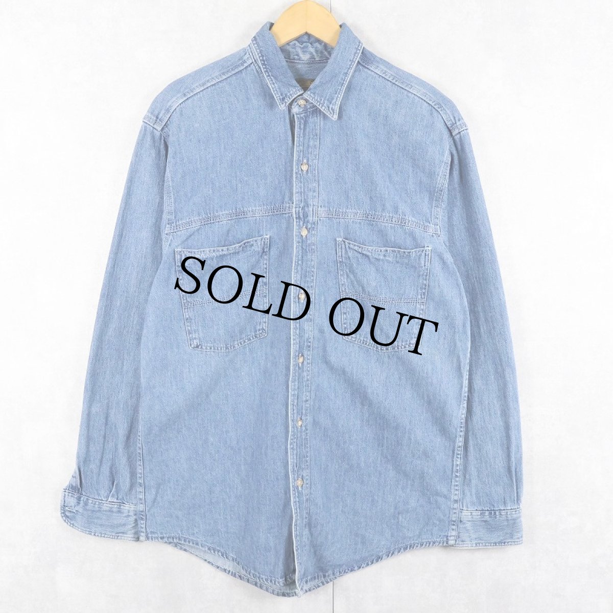 画像1: 80〜90's Eddie Bauer USA製 デニムシャツ S (1)