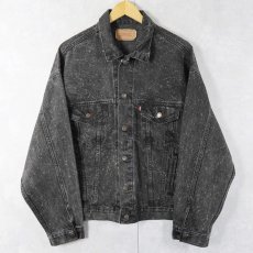 画像1: 80's Levi's 70507-0260 USA製 "Galactic wash" ブラックデニムジャケット L (1)