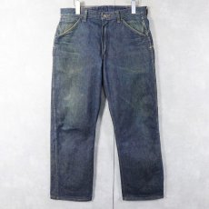 画像1: 60's Wrangler 13MWZ USA製 斜めベル デニムパンツ W32 (1)