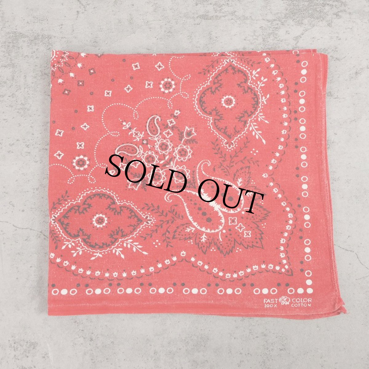 画像1: 60's エレファントブランド ペイズリー柄 バンダナ 上鼻 (1)